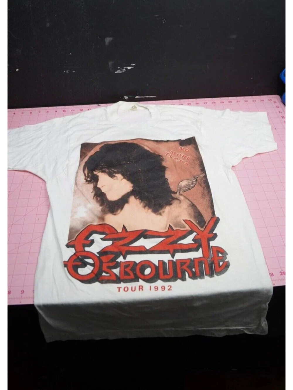 Vintage 1992 Ozzy Osbourne No More Tears White Graphic Concert T-Shirt